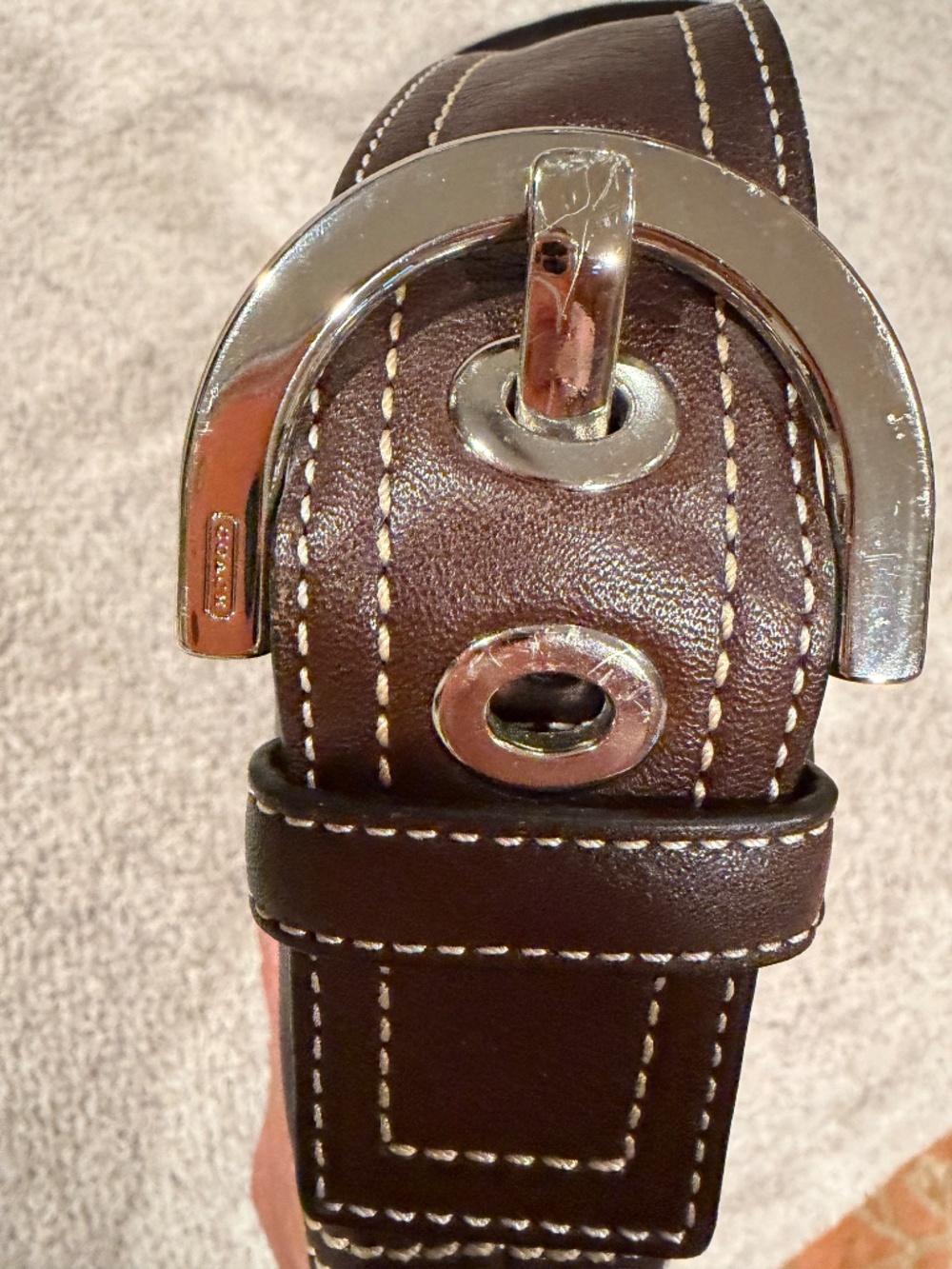 Vintage Coach Soho Buckle Flap Leather Shoulder Bag Chocolate Brown Y2K - Picture 11 of 12
